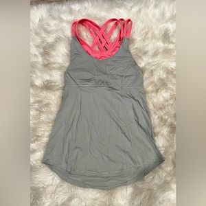 Lululemon gray and coral tank. Size 4